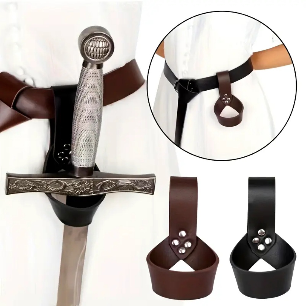 Cosplay Prop Dagger - Middeleeuwse Ridder Viking Zwaardschede PU Lederen