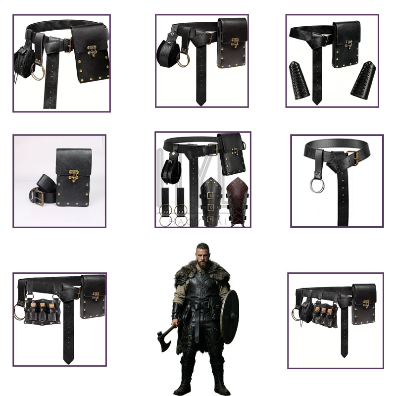 Cosplay Props - Vikingkostuumaccessoireset Middeleeuwse Retro Steampunk PU-leer rekwisieten