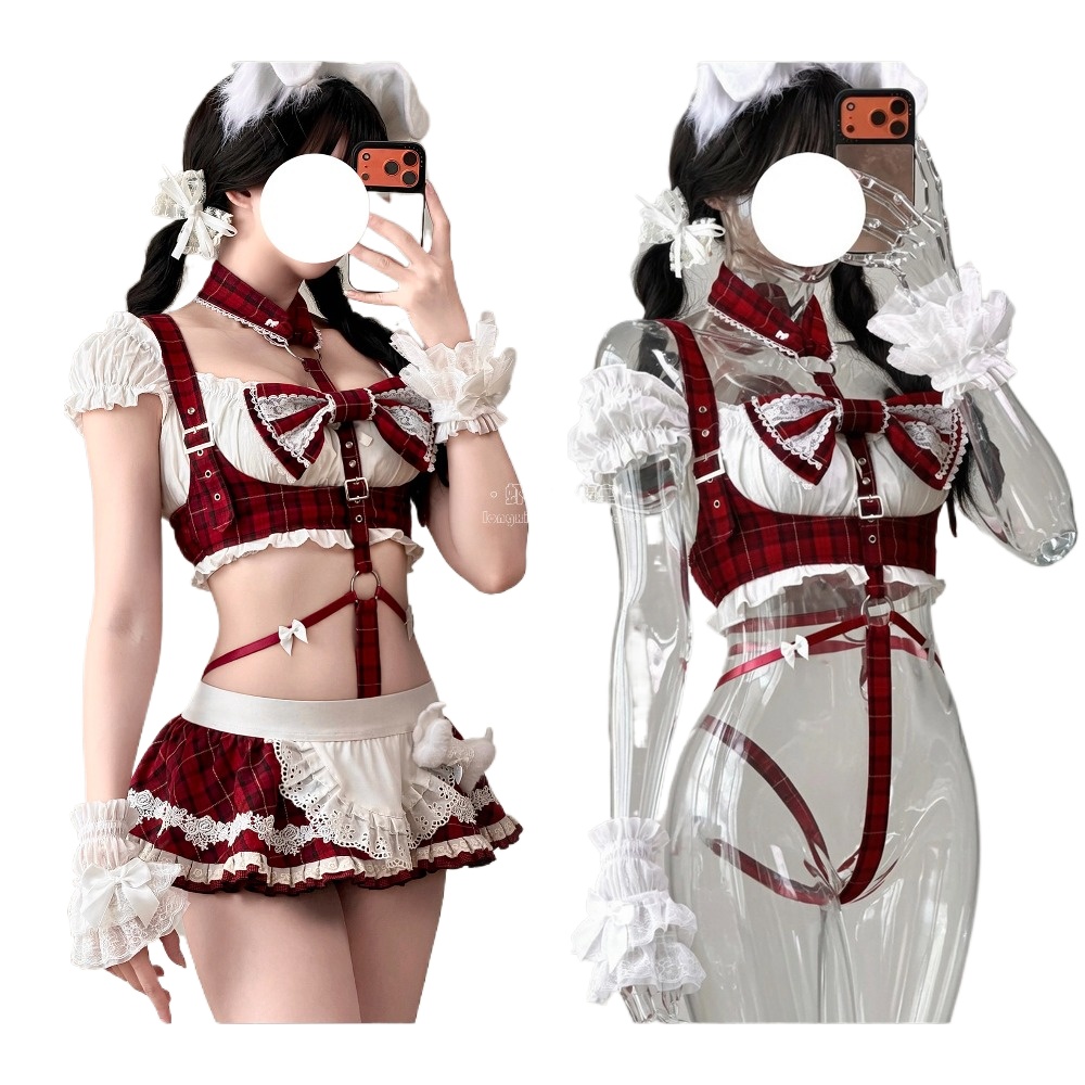 Kawaii Rood Geruit Dienstmeisj - Cosplay Prop Bow recensie en prijs